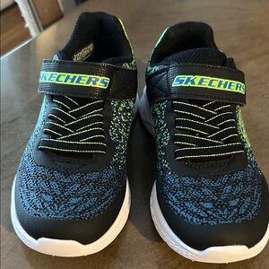 Skechers Kids' Black and Neon Green Sneakers
